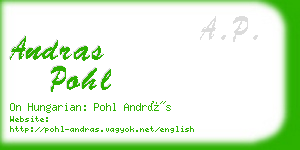 andras pohl business card